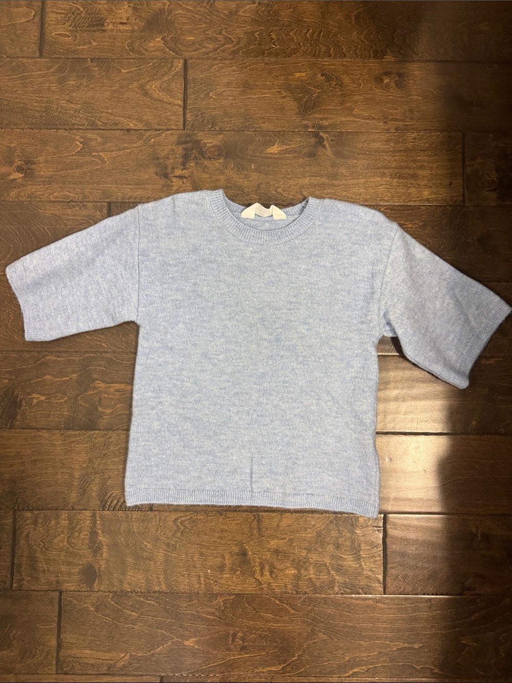 Kids Light Blue Short-Sleeve Knit Top
